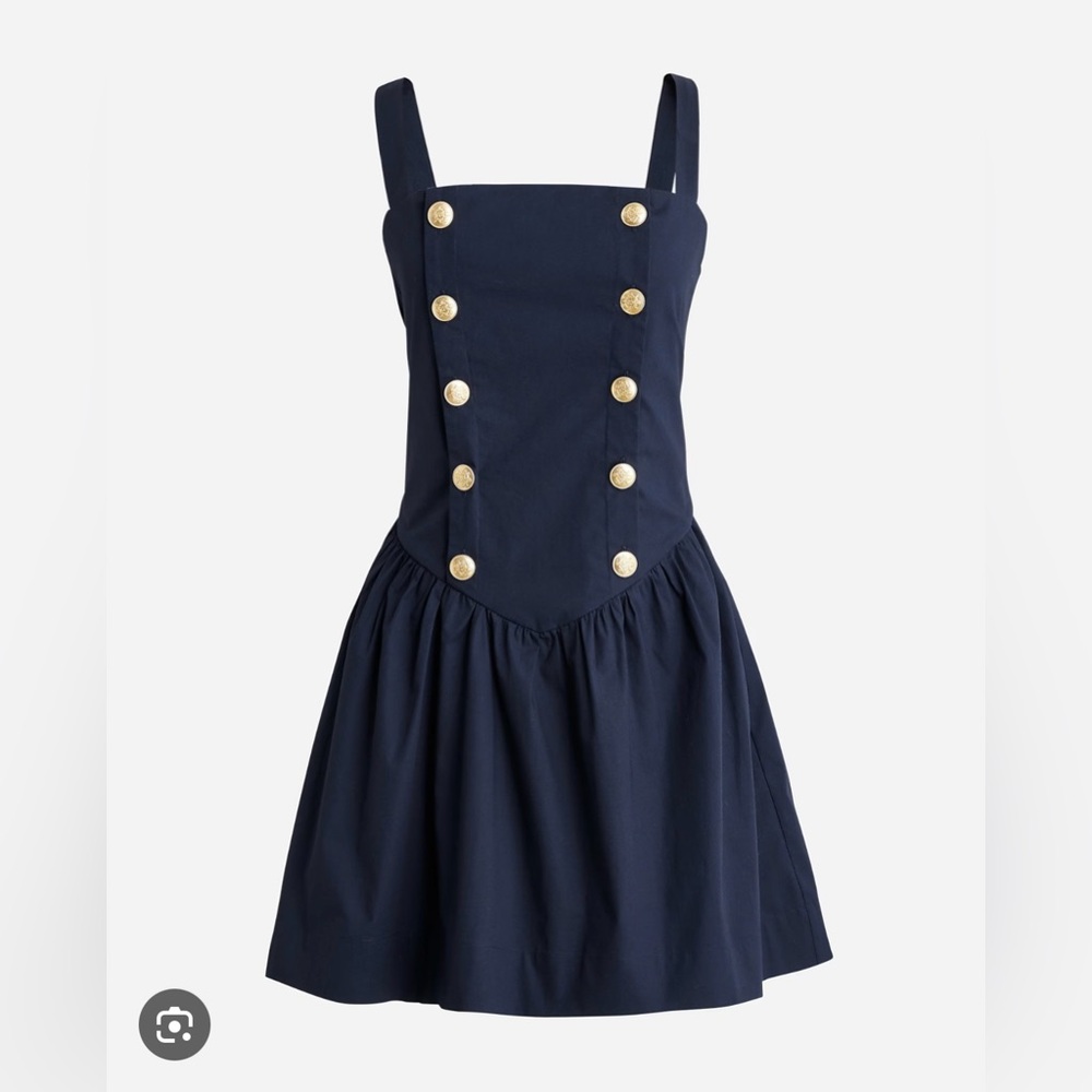 J. Crew Sailor Navy Blue Sundress with Square Neck